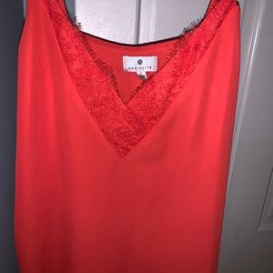 coral orange spaghetti strap camisole.